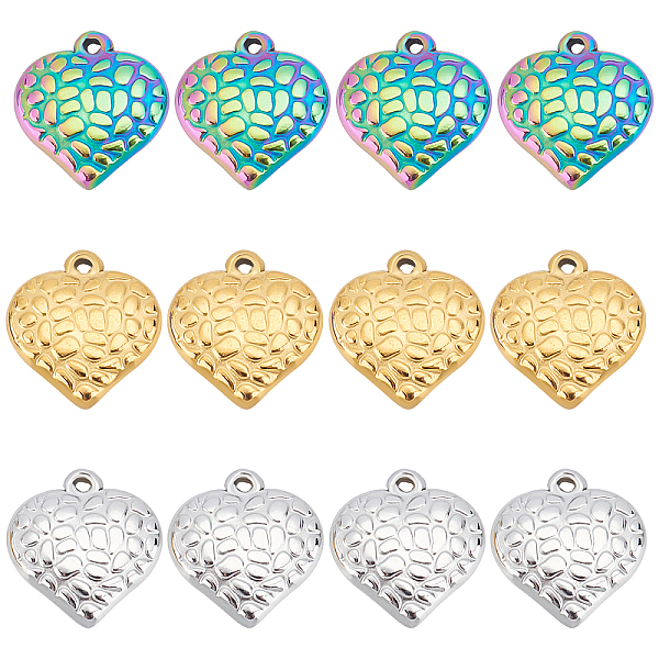 PandaHall DICOSMETIC 24Pcs 3 Colors 304 Stainless Steel Pendants, Textured, Heart, Mixed Color, 16.5x15.5x4mm, Hole: 1.2mm, 8pcs/colors 304...
PandaHall DICOSMETIC 24Pcs 3 Colors 304 Stainless Steel Pendants, Textured, Heart, Mixed Color, 16.5x15.5x4mm, Hole: 1.2mm, 8pcs/colors 304...