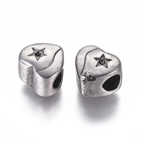 PandaHall 304 Stainless Steel European Bead Rhinestone Settings, Large Hole Beads, Heart with Star, Antique Silver, 10x11x8mm, Hole: 5mm...
PandaHall 304 Stainless Steel European Bead Rhinestone Settings, Large Hole Beads, Heart with Star, Antique Silver, 10x11x8mm, Hole: 5mm...