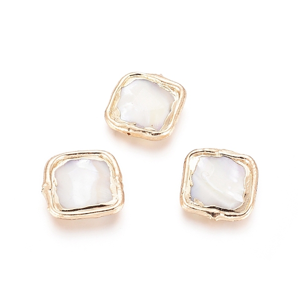 PandaHall Shell Beads, with Brass Findings, Golden Plated Edge, Square, Seashell Color, 17.5~18x17~17.5x3.5~4mm, Hole: 0.7mm Other Sea Shell...
PandaHall Shell Beads, with Brass Findings, Golden Plated Edge, Square, Seashell Color, 17.5~18x17~17.5x3.5~4mm, Hole: 0.7mm Other Sea Shell...