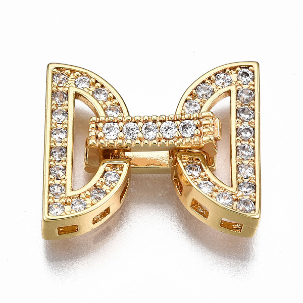 PandaHall Brass Micro Pave Clear Cubic Zirconia Fold Over Clasps, Nickel Free, Half Flat Round, Real 18K Gold Plated, 18mm long, Half Flat...
PandaHall Brass Micro Pave Clear Cubic Zirconia Fold Over Clasps, Nickel Free, Half Flat Round, Real 18K Gold Plated, 18mm long, Half Flat...