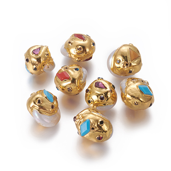 PandaHall Natural Cultured Freshwater Pearl Beads, with Synthetic Turquoise, Rhinestone and Brass Findings, Nuggets, Golden...
PandaHall Natural Cultured Freshwater Pearl Beads, with Synthetic Turquoise, Rhinestone and Brass Findings, Nuggets, Golden...
