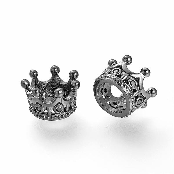 PandaHall Brass Micro Pave Cubic Zirconia Beads, Crown, Gunmetal, 11x7mm, Hole: 6mm Brass+Cubic Zirconia Crown
PandaHall Brass Micro Pave Cubic Zirconia Beads, Crown, Gunmetal, 11x7mm, Hole: 6mm Brass+Cubic Zirconia Crown