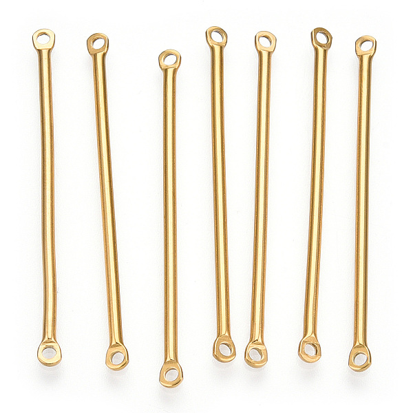 PandaHall 304 Stainless Steel Connector Charms, Bar Shape, Golden, 40x2.5x1.5mm, Hole: 1.4mm 304 Stainless Steel Others
PandaHall 304 Stainless Steel Connector Charms, Bar Shape, Golden, 40x2.5x1.5mm, Hole: 1.4mm 304 Stainless Steel Others