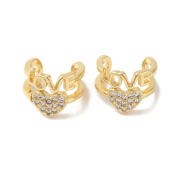 PandaHall Heart & Word Love Brass Micro Pave Cubic Zirconia Cuff Earrings for Women, Real 18K Gold Plated, 11x10mm Cubic Zirconia Heart..., Clear
PandaHall Heart & Word Love Brass Micro Pave Cubic Zirconia Cuff Earrings for Women, Real 18K Gold Plated, 11x10mm Cubic Zirconia Heart..., Clear
