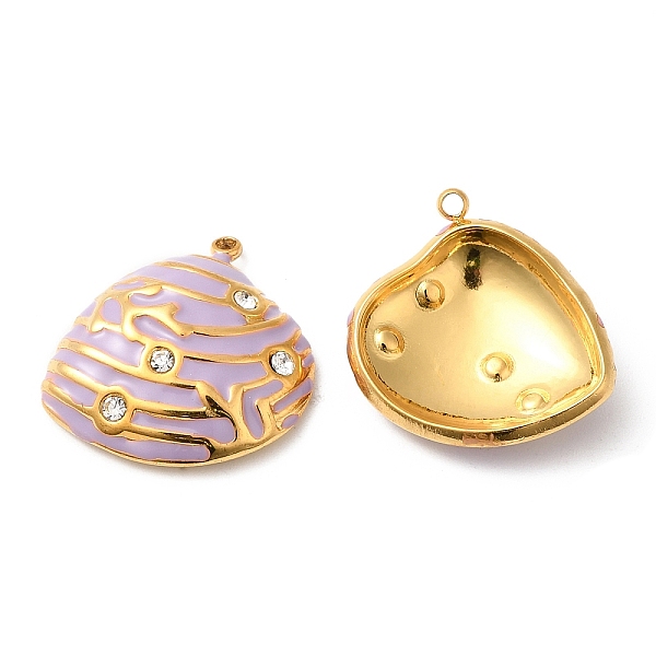 PandaHall 304 Stainless Steel Rhinestone Pendants, with Enamel, Shell Charms, Golden, Lilac, 19.5x19x5mm, Hole: 1.2mm Stainless..., Purple
PandaHall 304 Stainless Steel Rhinestone Pendants, with Enamel, Shell Charms, Golden, Lilac, 19.5x19x5mm, Hole: 1.2mm Stainless..., Purple