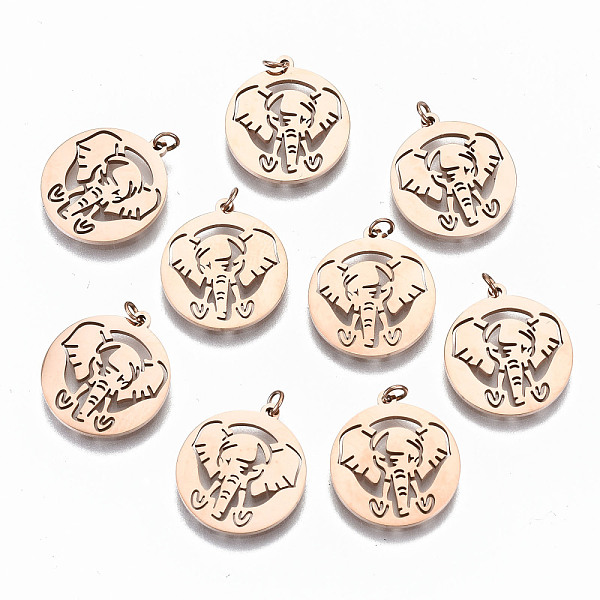 PandaHall 304 Stainless Steel Pendants, Laser Cut, with Jump Rings, Flat Round with Elephant, Rose Gold, 15.5x14x1mm, Jump Ring: 3x0.4mm...
PandaHall 304 Stainless Steel Pendants, Laser Cut, with Jump Rings, Flat Round with Elephant, Rose Gold, 15.5x14x1mm, Jump Ring: 3x0.4mm...