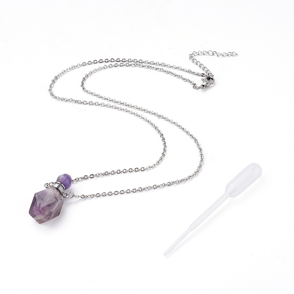 PandaHall Natural Fluorite Openable Perfume Bottle Pendant Necklaces, with Stainless Steel Cable Chain and Plastic Dropper, Stainless Steel...
PandaHall Natural Fluorite Openable Perfume Bottle Pendant Necklaces, with Stainless Steel Cable Chain and Plastic Dropper, Stainless Steel...