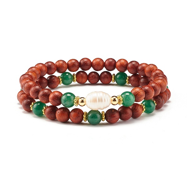 PandaHall Natural Rosewood Round Beads Bracelets Set, Natural Green Aventurine & Pearl Beads Bracelet for Women, Inner Diameter: 2-1/4 inch...
PandaHall Natural Rosewood Round Beads Bracelets Set, Natural Green Aventurine & Pearl Beads Bracelet for Women, Inner Diameter: 2-1/4 inch...