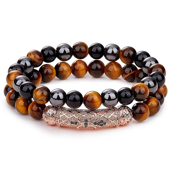 PandaHall 2Pcs 2 Style Natural Tiger Eye & Gemstone Stretch Bracelets Set, Cubic Zirconia Tube Beaded Essential Oil Gemstone Bracelet for..., Gold
PandaHall 2Pcs 2 Style Natural Tiger Eye & Gemstone Stretch Bracelets Set, Cubic Zirconia Tube Beaded Essential Oil Gemstone Bracelet for..., Gold