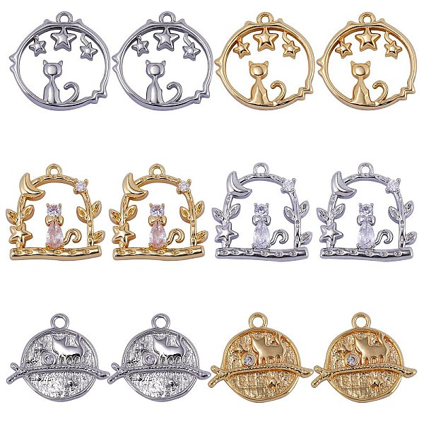PandaHall 12Pcs 6 Styles Brass Micro Pave Cubic Zirconia Pendants, Cat with Flower Window/Planet and Round Ring with Cat & Star Charm, Mixed..., Clear
PandaHall 12Pcs 6 Styles Brass Micro Pave Cubic Zirconia Pendants, Cat with Flower Window/Planet and Round Ring with Cat & Star Charm, Mixed..., Clear