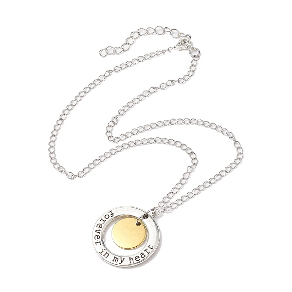 PandaHall 304 Stainless Steel and Alloy Round With Word Forever In My Heart Pendant Necklace, Brass Curb Chains Necklaces, Antique Silver &...
PandaHall 304 Stainless Steel and Alloy Round With Word Forever In My Heart Pendant Necklace, Brass Curb Chains Necklaces, Antique Silver &...