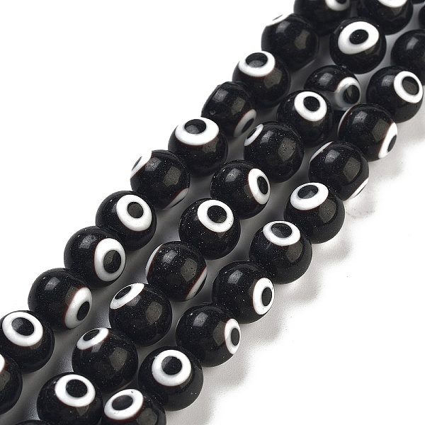 PandaHall Handmade Lampwork Beads, Evil Eye, Round, Black, 10mm, Hole: 1.5mm, about 38pcs/strand Lampwork Evil Eye Black
PandaHall Handmade Lampwork Beads, Evil Eye, Round, Black, 10mm, Hole: 1.5mm, about 38pcs/strand Lampwork Evil Eye Black