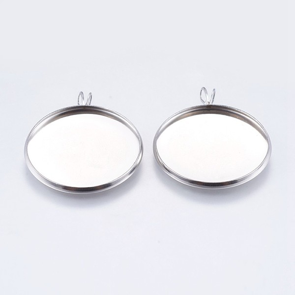 PandaHall 304 Stainless Steel Pendant Cabochon Settings, Plain Edge Bezel Cups, Flat Round, Stainless Steel Color, Tray: 25mm, 32x27x2mm...
PandaHall 304 Stainless Steel Pendant Cabochon Settings, Plain Edge Bezel Cups, Flat Round, Stainless Steel Color, Tray: 25mm, 32x27x2mm...