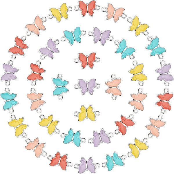 PandaHall 60Pcs 5 Colors 304 Stainless Steel Enamel Links Connectors, Nickel Free, Butterfly, Stainless Steel Color, Mixed Color..., Multicolor
PandaHall 60Pcs 5 Colors 304 Stainless Steel Enamel Links Connectors, Nickel Free, Butterfly, Stainless Steel Color, Mixed Color..., Multicolor