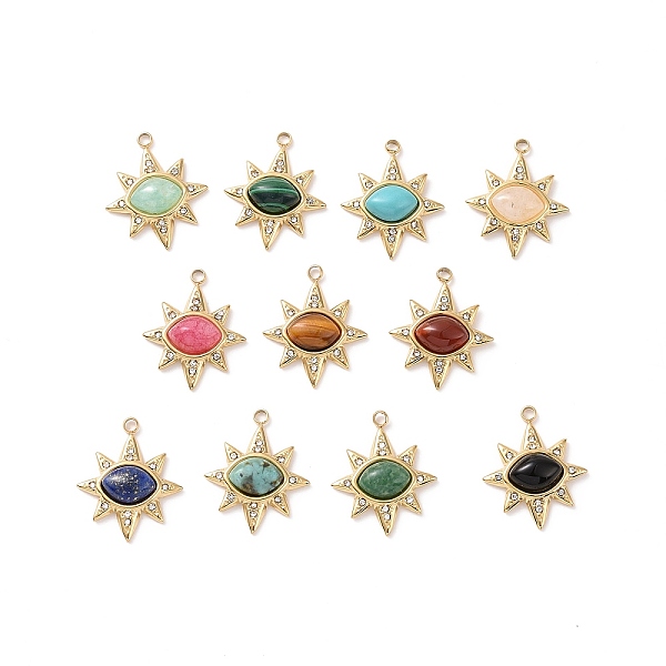 PandaHall Natural & Synthetic Mixed Gemstone Pendants, with Ion Plating(IP) Real 18K Gold Plated 304 Stainless Steel Micro Pave Cubic..., Clear
PandaHall Natural & Synthetic Mixed Gemstone Pendants, with Ion Plating(IP) Real 18K Gold Plated 304 Stainless Steel Micro Pave Cubic..., Clear