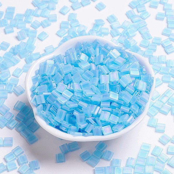 PandaHall MIYUKI TILA Beads, Japanese Seed Beads, 2-Hole, (TL148FR) Matte Transparent Aqua AB, 5x5x1.9mm, Hole: 0.8mm, about 118pcs/10g..., Cyan
PandaHall MIYUKI TILA Beads, Japanese Seed Beads, 2-Hole, (TL148FR) Matte Transparent Aqua AB, 5x5x1.9mm, Hole: 0.8mm, about 118pcs/10g..., Cyan