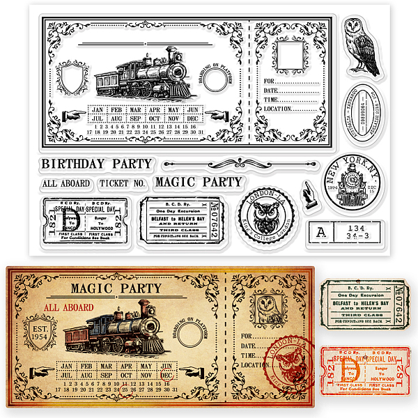 PandaHall GLOBLELAND Vintage Train Ticket Clear Stamps for DIY Scrapbooking Retro Postmark Silicone Clear Stamp Seals Transparent Stamps for...
PandaHall GLOBLELAND Vintage Train Ticket Clear Stamps for DIY Scrapbooking Retro Postmark Silicone Clear Stamp Seals Transparent Stamps for...