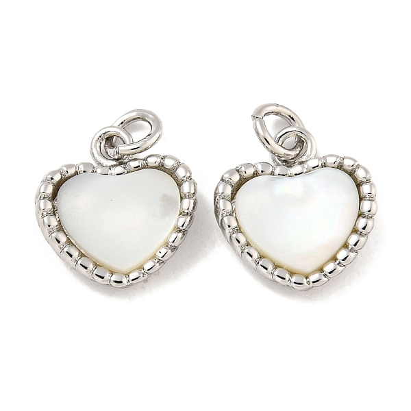 PandaHall Natural Shell & Brass Heart Charms with Jump Rings, Platinum, 11x10x3mm, Hole: 2mm Shell Heart
PandaHall Natural Shell & Brass Heart Charms with Jump Rings, Platinum, 11x10x3mm, Hole: 2mm Shell Heart