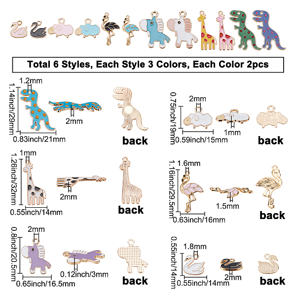 PandaHall CREATCABIN 1 Box 36pcs Alloy Enamel Pendants Animal Charms Giraffe Dinosaur Sheep Flamingo Horse Swan Bulk For Diy Craft Jewelry..., Multicolor
PandaHall CREATCABIN 1 Box 36pcs Alloy Enamel Pendants Animal Charms Giraffe Dinosaur Sheep Flamingo Horse Swan Bulk For Diy Craft Jewelry..., Multicolor