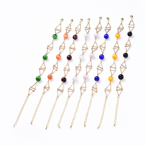 PandaHall Brass Bar Link Chain Bracelets, with Cat Eye Beads, Mixed Color, 7-5/8 inch(19.3cm) Cat Eye Multicolor
PandaHall Brass Bar Link Chain Bracelets, with Cat Eye Beads, Mixed Color, 7-5/8 inch(19.3cm) Cat Eye Multicolor