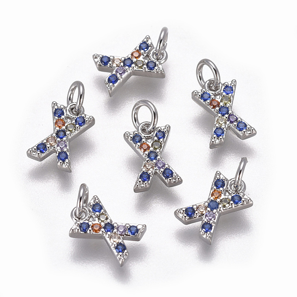PandaHall Brass Micro Pave Cubic Zirconia Charms, Letter, Colorful, Platinum, Letter.X, 8.4x5.5x1.8mm, Hole: 2mm Brass+Cubic Zirconia Letter...
PandaHall Brass Micro Pave Cubic Zirconia Charms, Letter, Colorful, Platinum, Letter.X, 8.4x5.5x1.8mm, Hole: 2mm Brass+Cubic Zirconia Letter...