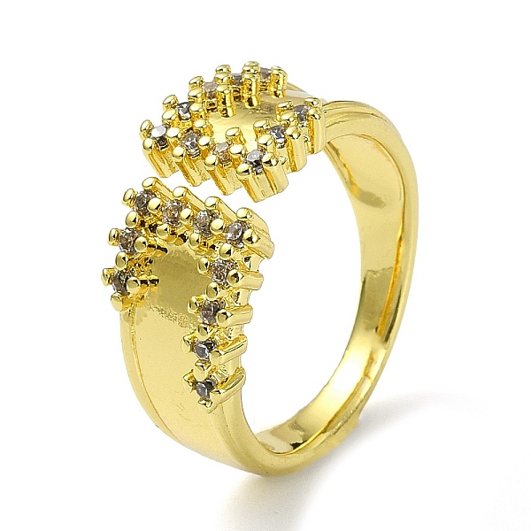 PandaHall Brass with Cubic Zirconia Open Cuff Ring, Real 18K Gold Plated, US Size 7 1/4(17.5mm) Brass Clear
PandaHall Brass with Cubic Zirconia Open Cuff Ring, Real 18K Gold Plated, US Size 7 1/4(17.5mm) Brass Clear