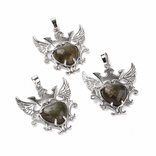 PandaHall Natural Labradorite Pendants, Eagle with Heart Charms, with Rack Plating Platinum Tone Brass Findings, 36.5x33.3x6~7mm, Hole...
PandaHall Natural Labradorite Pendants, Eagle with Heart Charms, with Rack Plating Platinum Tone Brass Findings, 36.5x33.3x6~7mm, Hole...