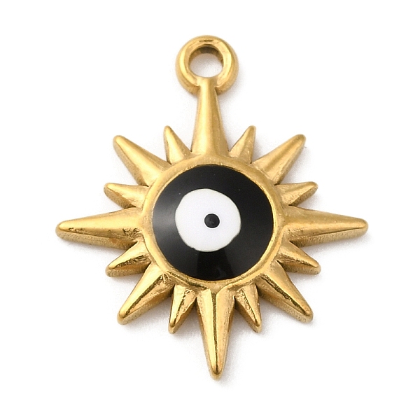 PandaHall Real 18K Gold Plated 304 Stainless Steel Pendants, with Enamel, Sun with Evil Eye Charm, Black, 21x18x3mm, Hole: 1.6mm Stainless...
PandaHall Real 18K Gold Plated 304 Stainless Steel Pendants, with Enamel, Sun with Evil Eye Charm, Black, 21x18x3mm, Hole: 1.6mm Stainless...