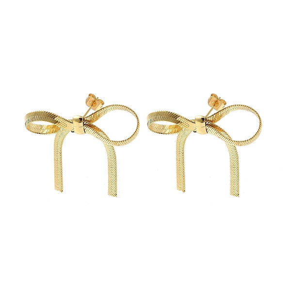 PandaHall Brass Stud Earrings, Bowknot, Real 18K Gold Plated, 22~28x34~38mm Brass Bowknot
PandaHall Brass Stud Earrings, Bowknot, Real 18K Gold Plated, 22~28x34~38mm Brass Bowknot