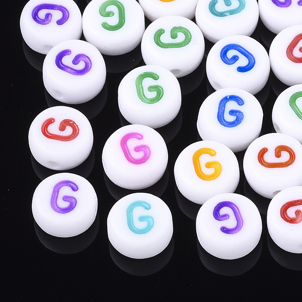 PandaHall Initial Acrylic Beads, Horizontal Hole, Flat Round, Mixed Color, Letter.G, 7x3.5~4mm, Hole: 1.2mm, about 370pcs/50g Acrylic Flat..., Multicolor
PandaHall Initial Acrylic Beads, Horizontal Hole, Flat Round, Mixed Color, Letter.G, 7x3.5~4mm, Hole: 1.2mm, about 370pcs/50g Acrylic Flat..., Multicolor