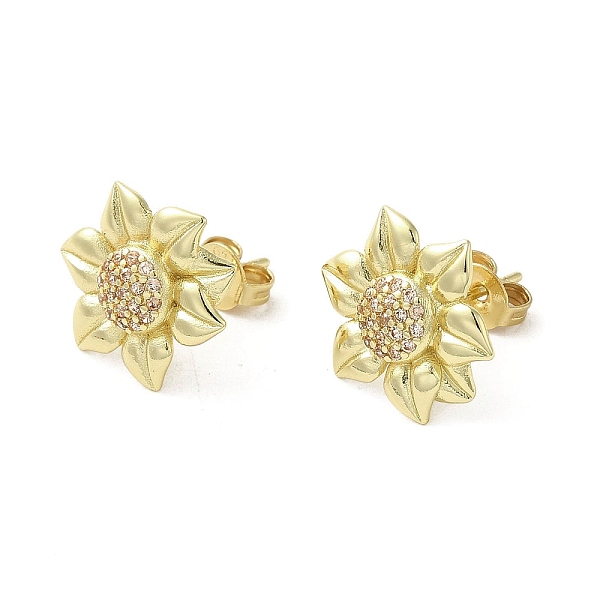 PandaHall Brass Micro Pave Clear Cubic Zirconia Stud Earrings, Sunflower, Golden, 14mm Cubic Zirconia Flower
PandaHall Brass Micro Pave Clear Cubic Zirconia Stud Earrings, Sunflower, Golden, 14mm Cubic Zirconia Flower