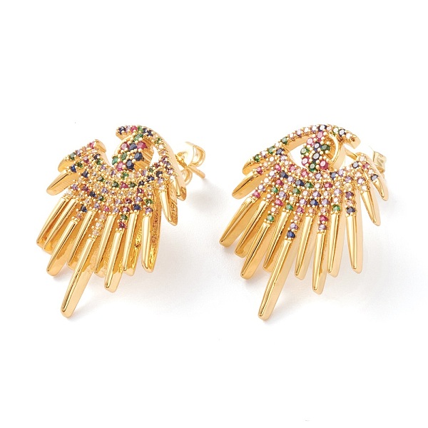PandaHall Brass Micro Pave Cubic Zirconia Stud Earrings, with Ear Nuts, Eye, Real 18K Gold Plated, Colorful, 26x22.5x2mm, Pin: 0.8mm Brass...
PandaHall Brass Micro Pave Cubic Zirconia Stud Earrings, with Ear Nuts, Eye, Real 18K Gold Plated, Colorful, 26x22.5x2mm, Pin: 0.8mm Brass...