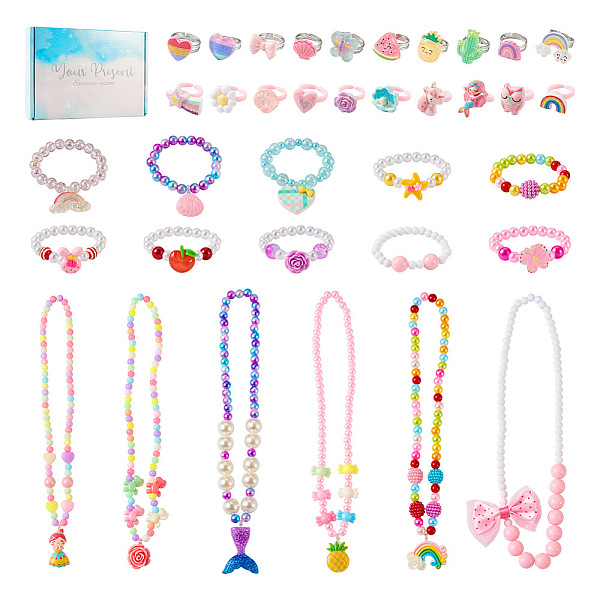 PandaHall Flower & Shell & Watermelon & Rabbit Plastic Cuff & Adjustable Ring & Pendant Necklace & Stretch Bracelets, Fruit & Animal & Ocean..., Multicolor
PandaHall Flower & Shell & Watermelon & Rabbit Plastic Cuff & Adjustable Ring & Pendant Necklace & Stretch Bracelets, Fruit & Animal & Ocean..., Multicolor