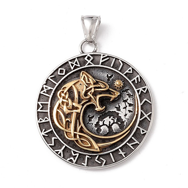 PandaHall 304 Stainless Steel Pendants, Ion Plating(IP), Flat Round, Antique Silver & Golden, 45x39.5x4.5mm, Hole: 8.5x4mm 304 Stainless...
PandaHall 304 Stainless Steel Pendants, Ion Plating(IP), Flat Round, Antique Silver & Golden, 45x39.5x4.5mm, Hole: 8.5x4mm 304 Stainless...