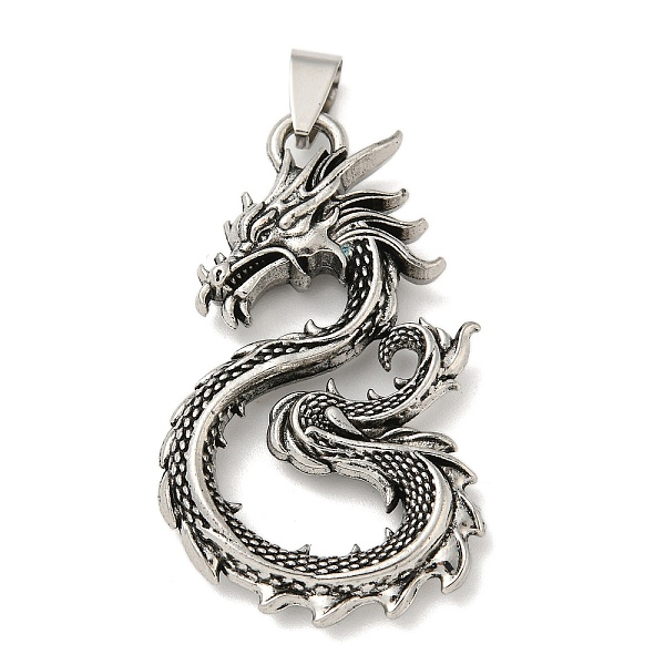 PandaHall Tibetan Style Alloy Pendants, Dragon, Antique Silver, 46.5x29x6mm, Hole: 4x8mm Alloy Dragon
PandaHall Tibetan Style Alloy Pendants, Dragon, Antique Silver, 46.5x29x6mm, Hole: 4x8mm Alloy Dragon