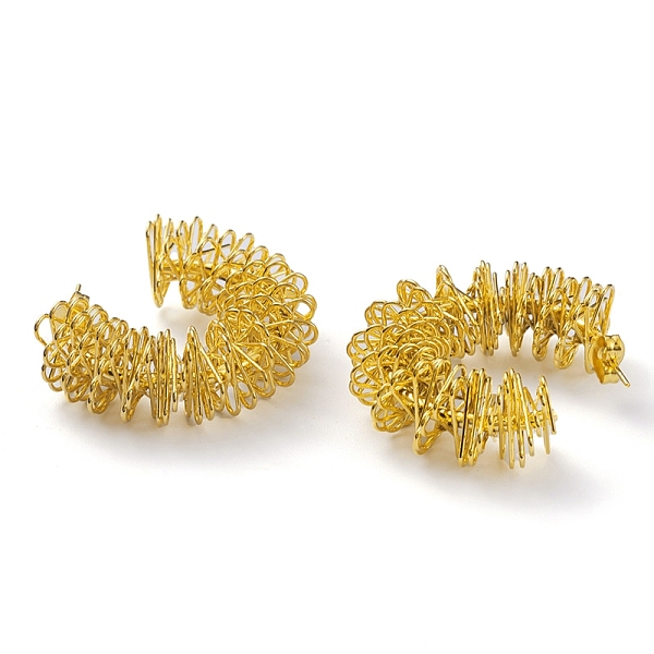 PandaHall 304 Stainless Steel Wire Wrap Half Round Stud Earrings for Women, Real 18K Gold Plated, 32x36x12mm, Pin: 0.6mm 304 Stainless Steel...
PandaHall 304 Stainless Steel Wire Wrap Half Round Stud Earrings for Women, Real 18K Gold Plated, 32x36x12mm, Pin: 0.6mm 304 Stainless Steel...
