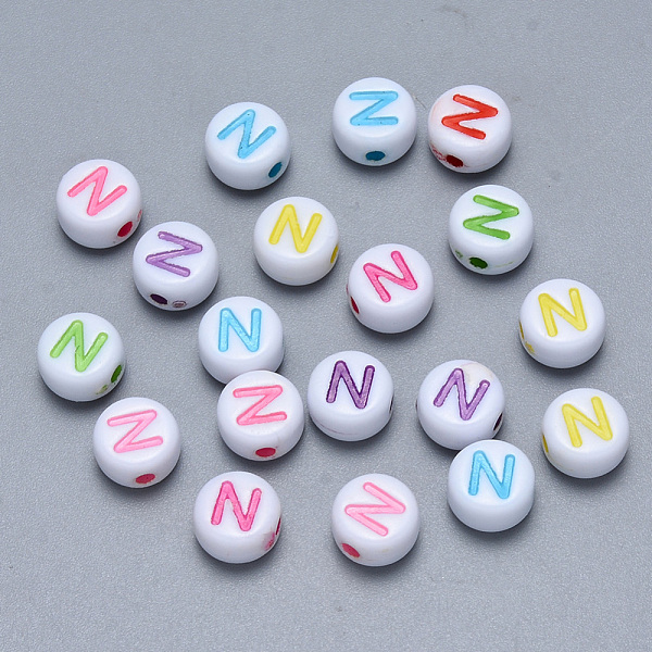 PandaHall Craft Acrylic Horizontal Hole Letter Beads, Flat Round, Mixed Color, Letter.N, 7x3.5~4mm, Hole: 1.5mm, about 3600pcs/500g Acrylic..., Multicolor
PandaHall Craft Acrylic Horizontal Hole Letter Beads, Flat Round, Mixed Color, Letter.N, 7x3.5~4mm, Hole: 1.5mm, about 3600pcs/500g Acrylic..., Multicolor