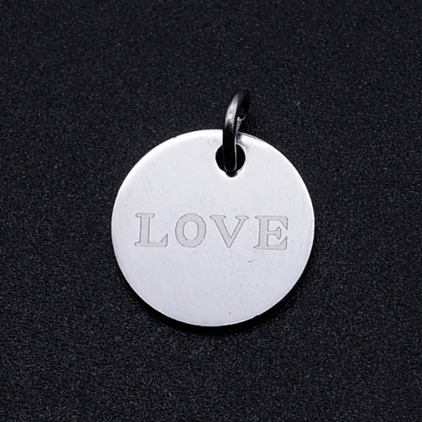 PandaHall 201 Stainless Steel Charms, with Jump Rings, Flat Round with Word LOVE, Stainless Steel Color, 12x1mm, Hole: 3mm 201 Stainless...
PandaHall 201 Stainless Steel Charms, with Jump Rings, Flat Round with Word LOVE, Stainless Steel Color, 12x1mm, Hole: 3mm 201 Stainless...