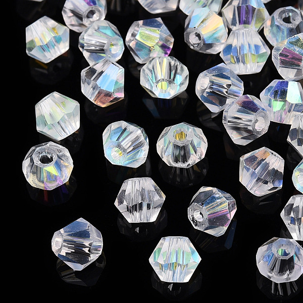PandaHall Electroplate Transparent Glass Beads, Half AB Color Plated, Faceted, Bicone, Clear AB, 4.5x4mm, Hole: 1mm, about 300pcs/bag Glass..., White
PandaHall Electroplate Transparent Glass Beads, Half AB Color Plated, Faceted, Bicone, Clear AB, 4.5x4mm, Hole: 1mm, about 300pcs/bag Glass..., White