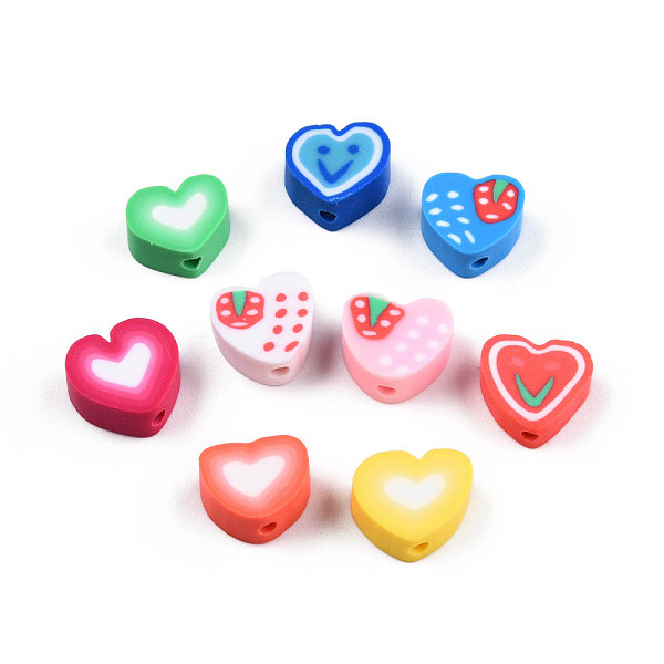 PandaHall Handmade Polymer Clay Beads, Heart, Mixed Color, 7~10x8~10.5x4~5mm, Hole: 1.5mm Polymer Clay Heart Multicolor
PandaHall Handmade Polymer Clay Beads, Heart, Mixed Color, 7~10x8~10.5x4~5mm, Hole: 1.5mm Polymer Clay Heart Multicolor