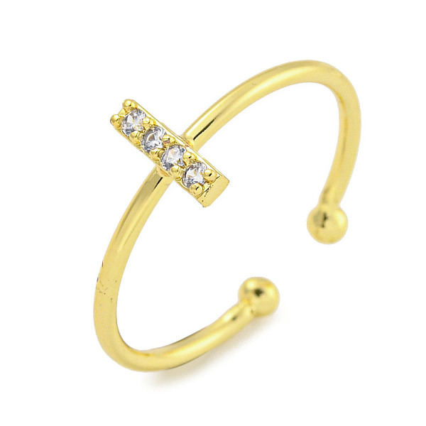 PandaHall Rack Plating Brass Open Cuff Rings for Women, with Cubic Zirconia, Cadmium Free & Lead Free, Long-Lasting Plated, Letter, Letter I...
PandaHall Rack Plating Brass Open Cuff Rings for Women, with Cubic Zirconia, Cadmium Free & Lead Free, Long-Lasting Plated, Letter, Letter I...