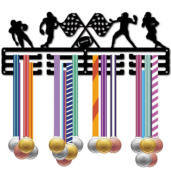 PandaHall Fashion Iron Medal Hanger Holder Display Wall Rack, 3-Line, with Screws, Black, Rugby, 150x400mm, Hole: 5mm Iron Rugby Black
PandaHall Fashion Iron Medal Hanger Holder Display Wall Rack, 3-Line, with Screws, Black, Rugby, 150x400mm, Hole: 5mm Iron Rugby Black