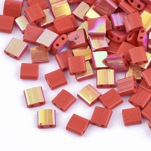 PandaHall 2-Hole Glass Seed Beads, Half Rainbow Plated Colours, Square, Red, 5x4.5~5.5x2~2.5mm, Hole: 0.5~0.8mm, about 1180pcs/bag Glass...
PandaHall 2-Hole Glass Seed Beads, Half Rainbow Plated Colours, Square, Red, 5x4.5~5.5x2~2.5mm, Hole: 0.5~0.8mm, about 1180pcs/bag Glass...