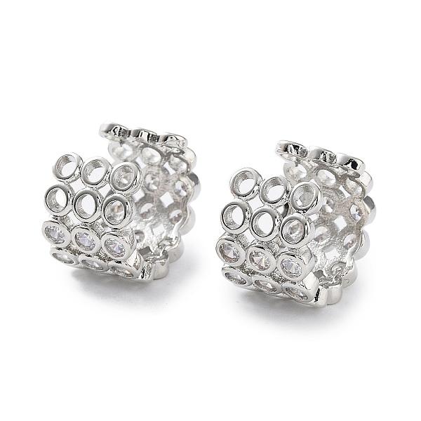 PandaHall Brass Micro Pave Cubic Zirconia Cuff Earrings for Women, Platinum, 15x11mm Cubic Zirconia Round
PandaHall Brass Micro Pave Cubic Zirconia Cuff Earrings for Women, Platinum, 15x11mm Cubic Zirconia Round