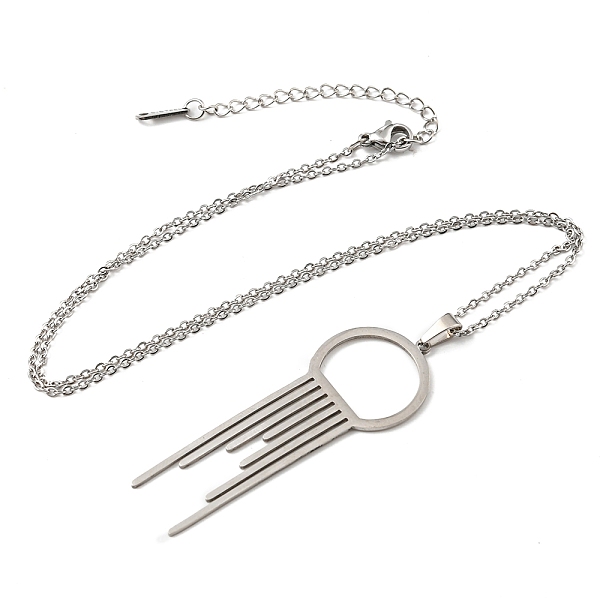 PandaHall 201 Stainless Steel Melting Ring Pendant Necklace with Cable Chains, Stainless Steel Color, 17.52 inch(44.5cm) 201 Stainless Steel
PandaHall 201 Stainless Steel Melting Ring Pendant Necklace with Cable Chains, Stainless Steel Color, 17.52 inch(44.5cm) 201 Stainless Steel