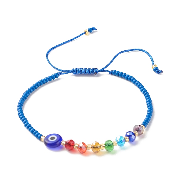 PandaHall Flat Round Evil Eye Lampwork Braided Bead Bracelet, Glass Seed Beads Adjustable Bracelet for Women, Dodger Blue, Inner Diameter...
PandaHall Flat Round Evil Eye Lampwork Braided Bead Bracelet, Glass Seed Beads Adjustable Bracelet for Women, Dodger Blue, Inner Diameter...