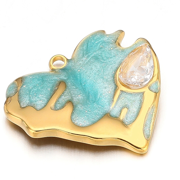 PandaHall Stainless Steel Rhinestone Pendants, with Enamel, Golden, Heart Charm, Turquoise, 24x20mm, Hole: 2.1mm Stainless Steel+Enamel..., Green
PandaHall Stainless Steel Rhinestone Pendants, with Enamel, Golden, Heart Charm, Turquoise, 24x20mm, Hole: 2.1mm Stainless Steel+Enamel..., Green
