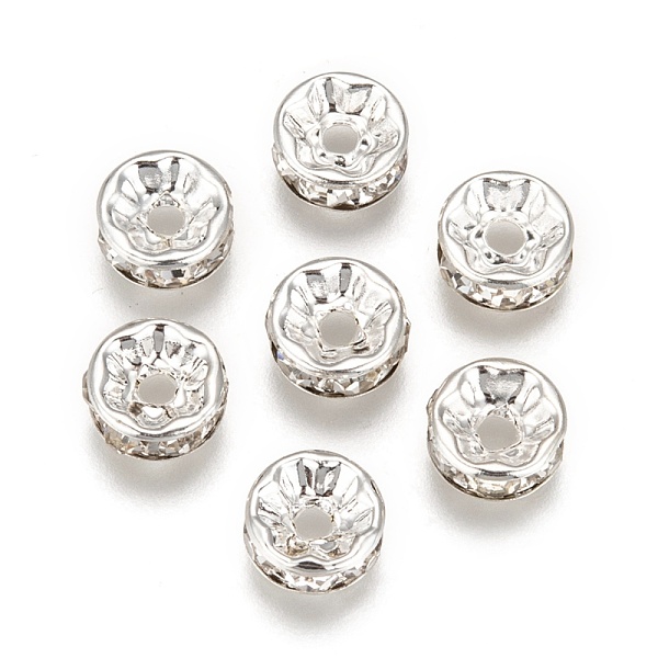 PandaHall 200pcs Clear White Rhinestone Rondelle Spacer Beads, 8mm Brass+Rhinestone Rondelle Clear
PandaHall 200pcs Clear White Rhinestone Rondelle Spacer Beads, 8mm Brass+Rhinestone Rondelle Clear