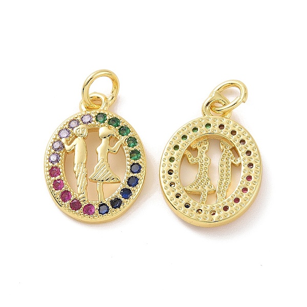 PandaHall Brass Micro Pave Cubic Zirconia Pendants, with Jump Ring, Real 18K Gold Plated, Oval with Couple Charms, Colorful, 16.5x12x2.5mm...
PandaHall Brass Micro Pave Cubic Zirconia Pendants, with Jump Ring, Real 18K Gold Plated, Oval with Couple Charms, Colorful, 16.5x12x2.5mm...
