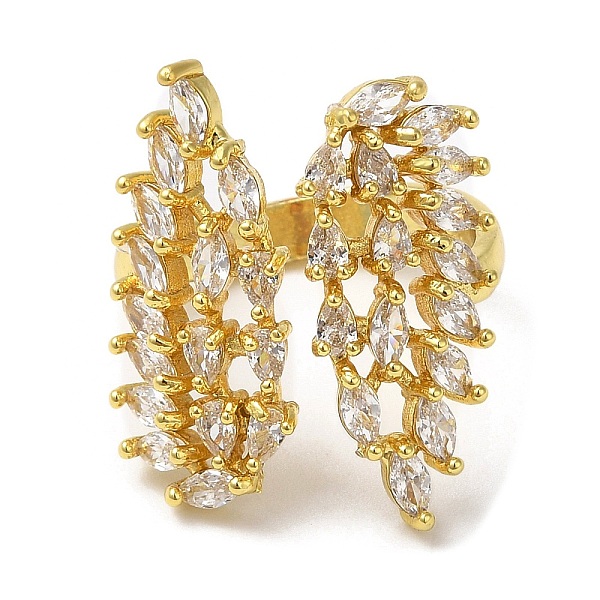 PandaHall Cubic Zirconia Double Wing Open Cuff Rings, Real 18K Gold Plated Brass Jewelry, Long-Lasting Plated, Clear, US Size 7 1/4(17.5mm)...
PandaHall Cubic Zirconia Double Wing Open Cuff Rings, Real 18K Gold Plated Brass Jewelry, Long-Lasting Plated, Clear, US Size 7 1/4(17.5mm)...